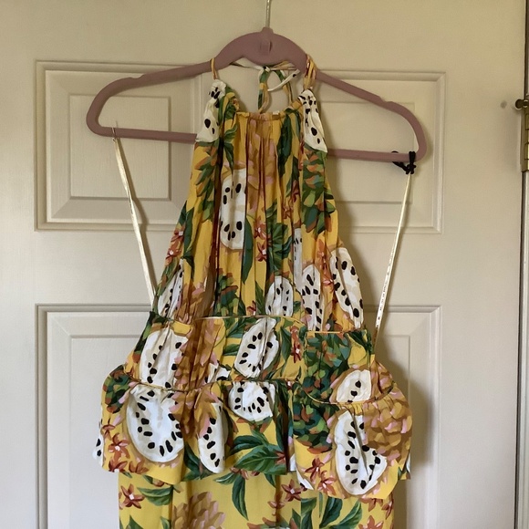 FARM RIO Biriba Sleeveless Midi Dress Yellow SZ XL - Picture 5 of 16